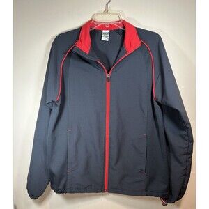 Old Navy Full Zip Track Jacket Rec Tech Men’s Size M Navy Blue/Red Trim